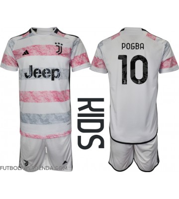 Juventus Paul Pogba #10 Segunda Equipación Niños 2023-24 Manga Corta (+ Pantalones cortos)